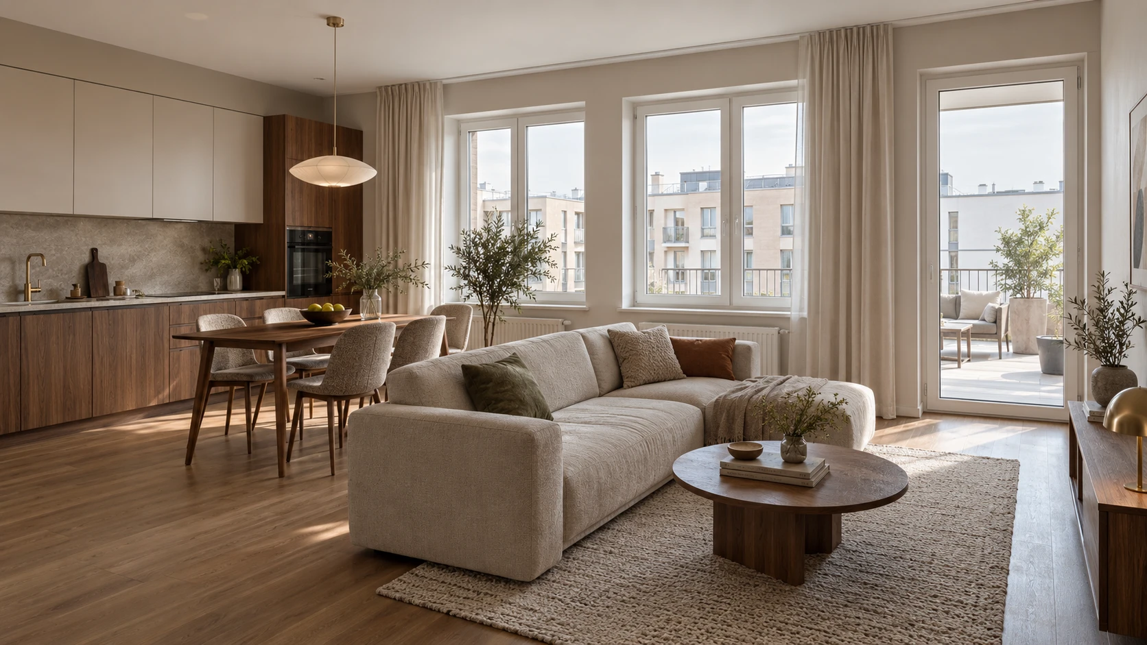 Семейная квартира в «Пшеница»: 83,5 м² — визуализация